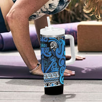 Aotearoa Iwi Ngati Porou Tumbler With Handle Maori Wharenui House Tribal Pattern LT9 - Polynesian Pride