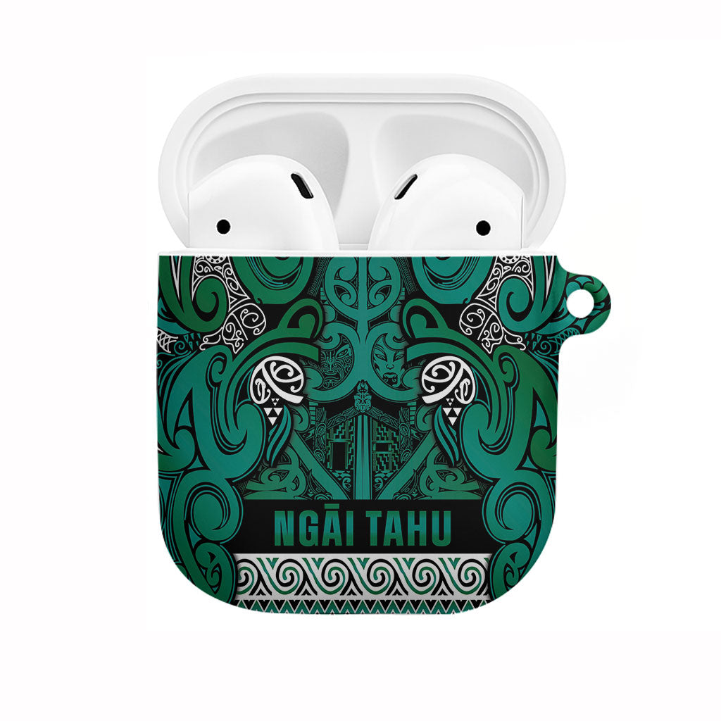 Aotearoa Iwi Ngai Tahu AirPods Case Maori Wharenui House Tribal Pattern LT9 Turquoise - Polynesian Pride