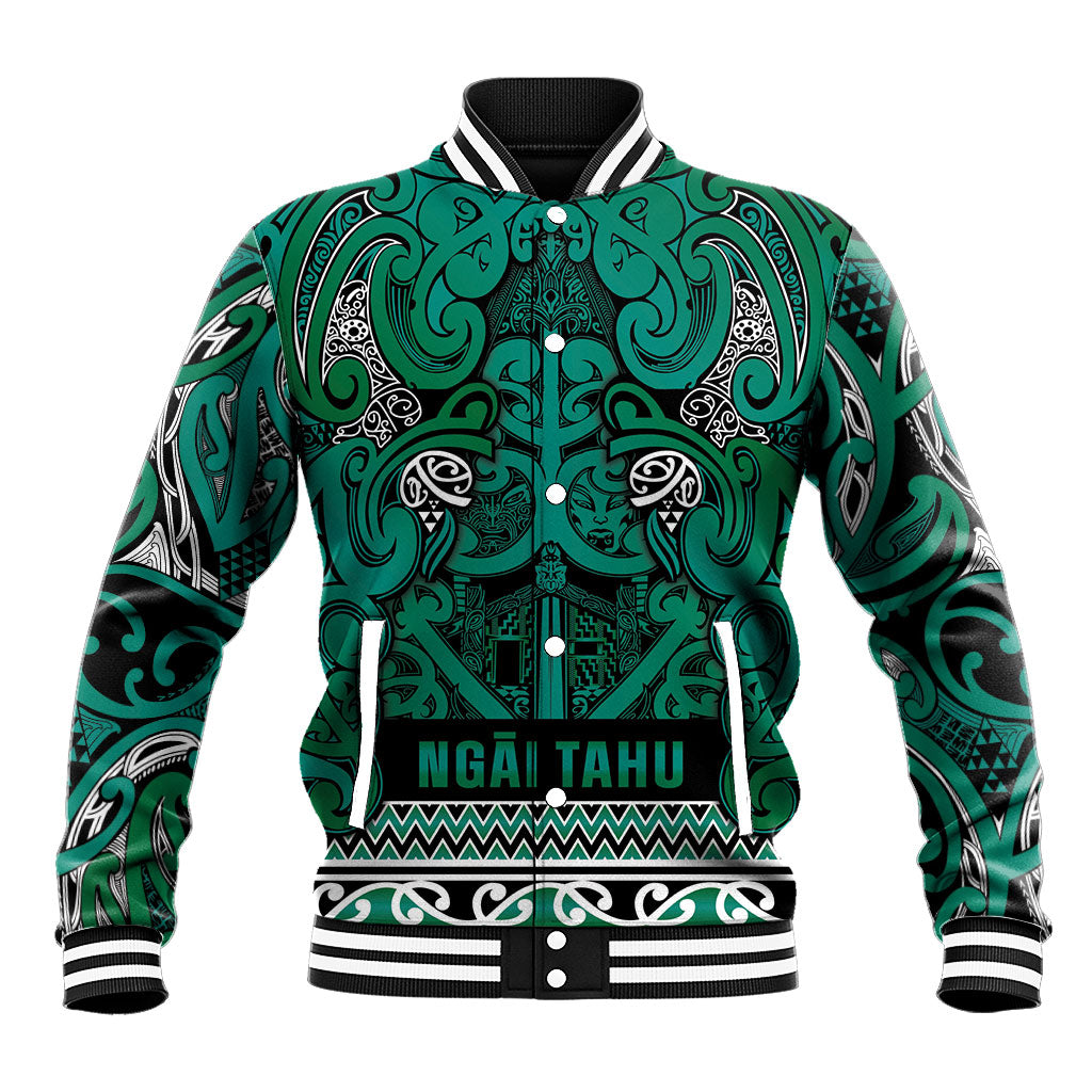 Aotearoa Iwi Ngai Tahu Baseball Jacket Maori Wharenui House Tribal Pattern LT9 Unisex Turquoise - Polynesian Pride