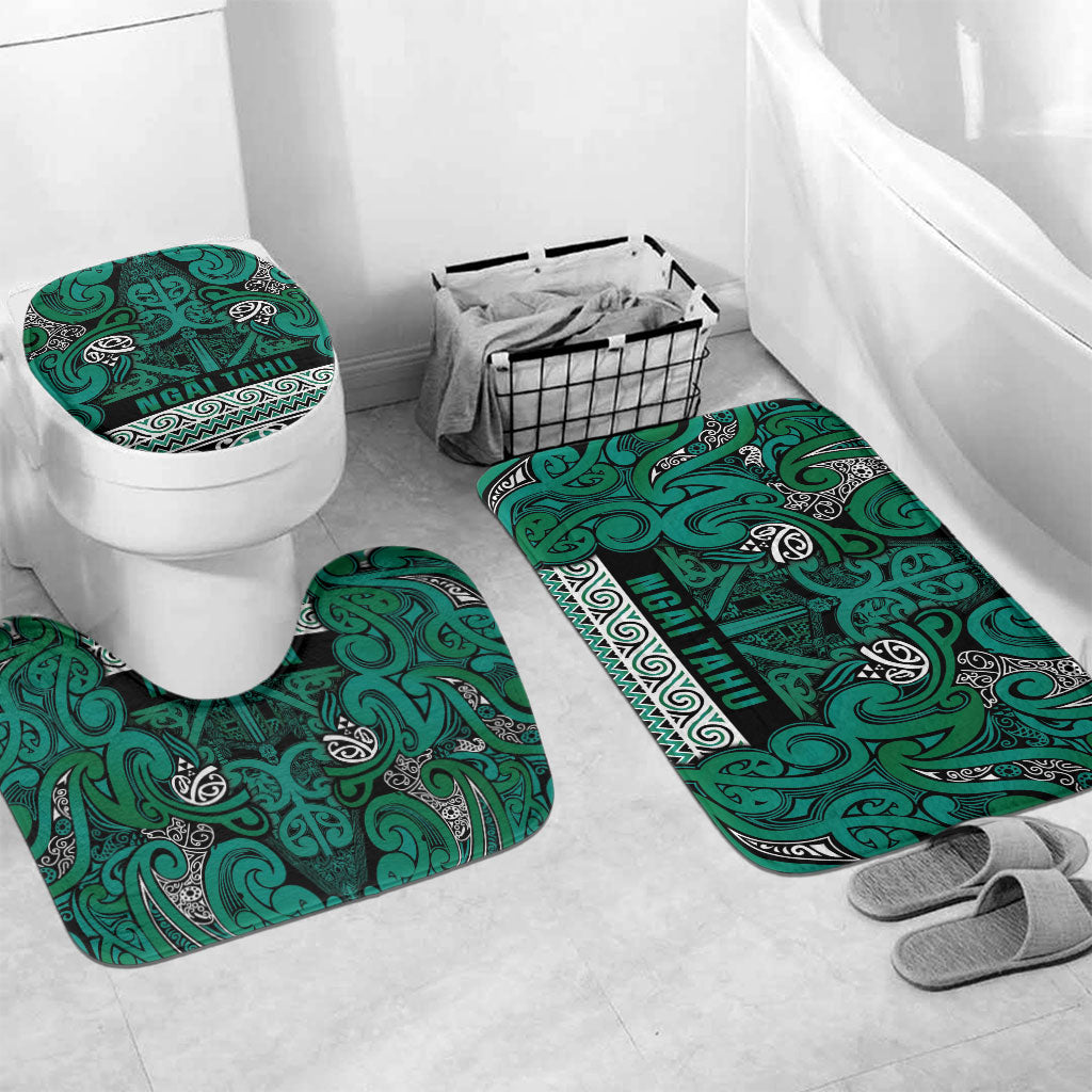Aotearoa Iwi Ngai Tahu Bathroom Set Maori Wharenui House Tribal Pattern LT9 Mat Set Only (3 pcs) One Size Turquoise - Polynesian Pride