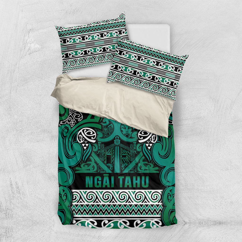 Aotearoa Iwi Ngai Tahu Bedding Set Maori Wharenui House Tribal Pattern LT9 US Twin 172cm x 218cm Turquoise - Polynesian Pride