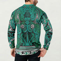 Aotearoa Iwi Ngai Tahu Button Sweatshirt Maori Wharenui House Tribal Pattern LT9 - Polynesian Pride