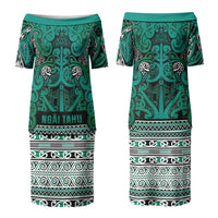 Aotearoa Iwi Ngai Tahu Couples Matching Puletasi and Hawaiian Shirt Maori Wharenui House Tribal Pattern LT9 - Polynesian Pride