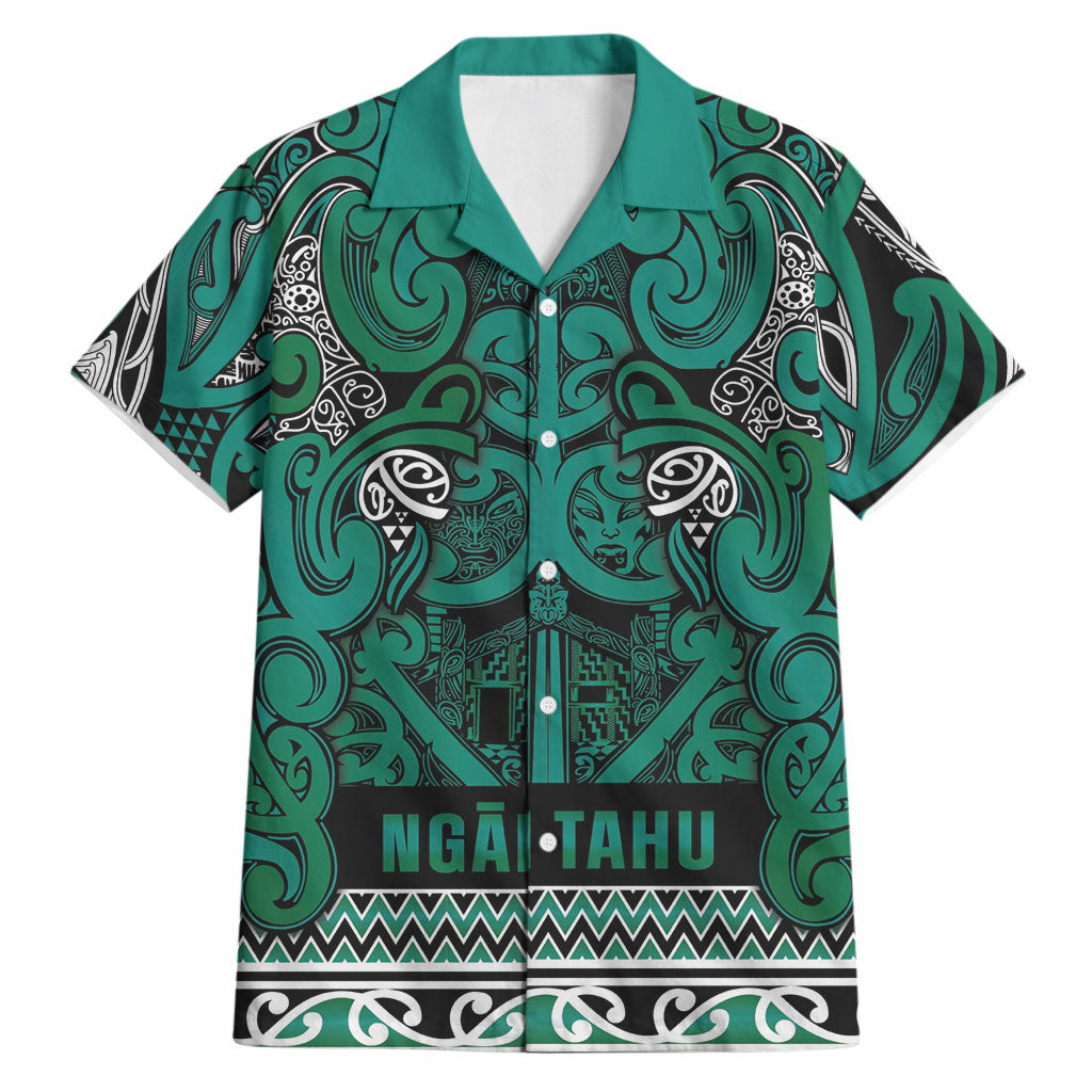 Aotearoa Iwi Ngai Tahu Hawaiian Shirt Maori Wharenui House Tribal Pattern LT9 Turquoise - Polynesian Pride