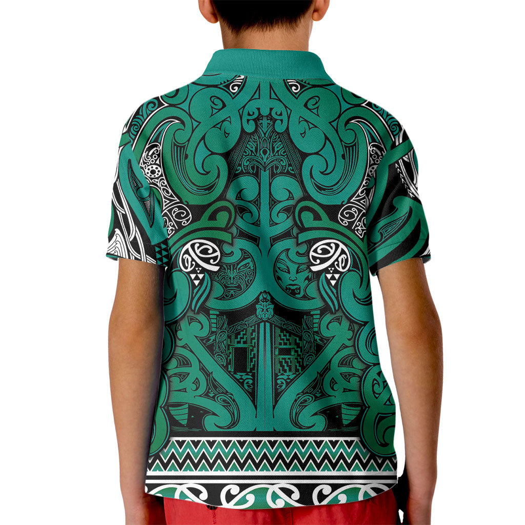 Aotearoa Iwi Ngai Tahu Kid Polo Shirt Maori Wharenui House Tribal Pattern LT9 - Polynesian Pride