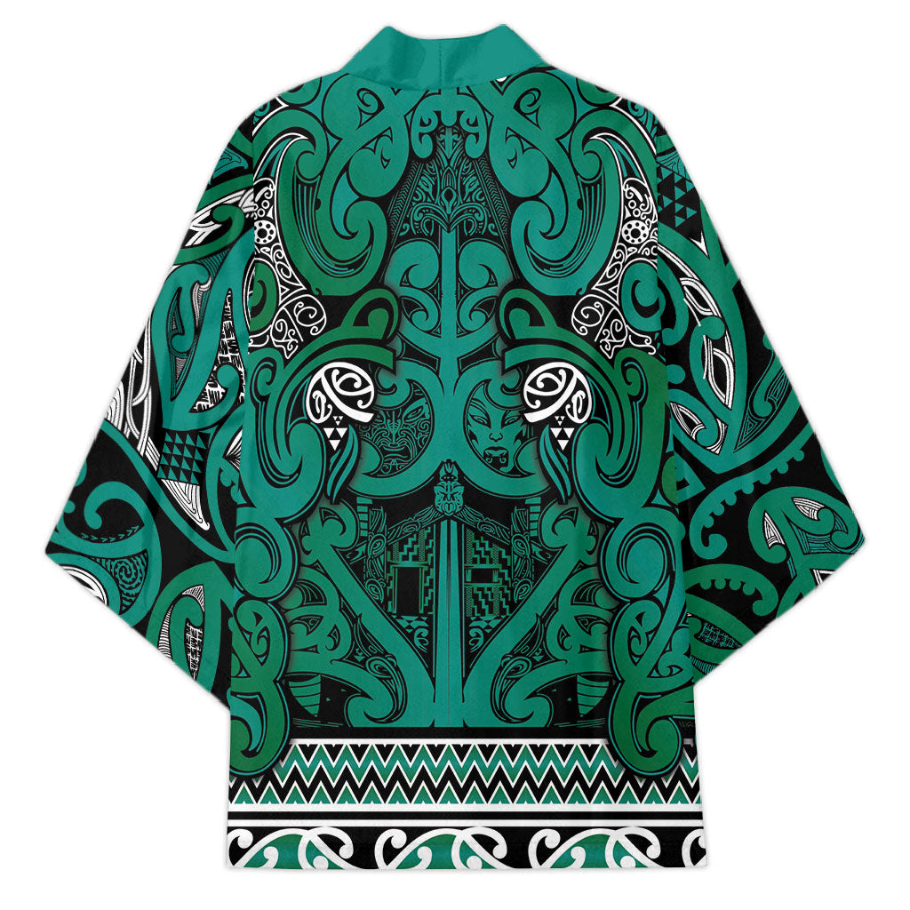 Aotearoa Iwi Ngai Tahu Kimono Maori Wharenui House Tribal Pattern LT9 - Polynesian Pride