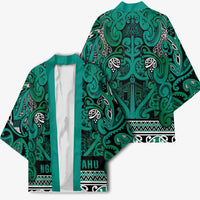 Aotearoa Iwi Ngai Tahu Kimono Maori Wharenui House Tribal Pattern LT9 - Polynesian Pride