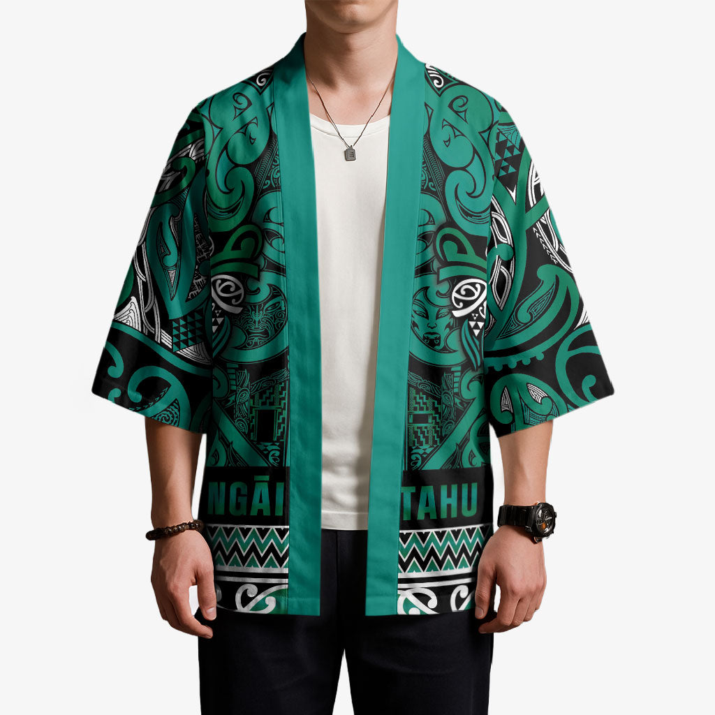 Aotearoa Iwi Ngai Tahu Kimono Maori Wharenui House Tribal Pattern LT9 - Polynesian Pride