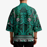 Aotearoa Iwi Ngai Tahu Kimono Maori Wharenui House Tribal Pattern LT9 - Polynesian Pride