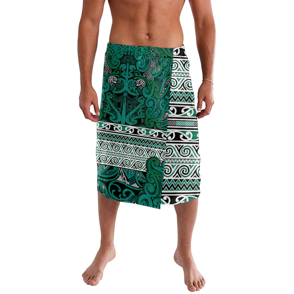Aotearoa Iwi Ngai Tahu Lavalava Maori Wharenui House Tribal Pattern LT9 Turquoise - Polynesian Pride