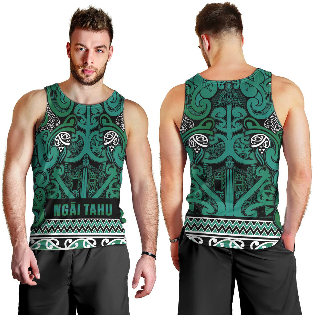 Aotearoa Iwi Ngai Tahu Men Tank Top Maori Wharenui House Tribal Pattern LT9 - Polynesian Pride