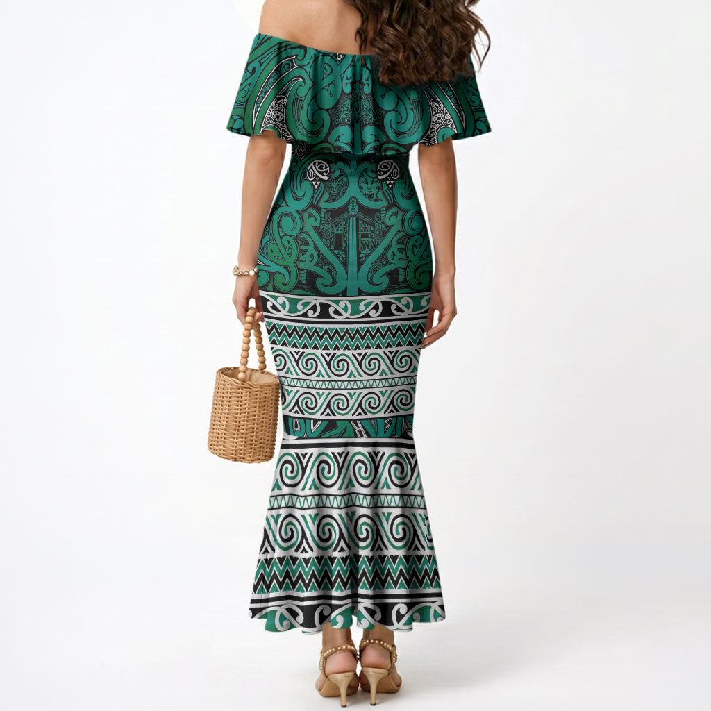 Aotearoa Iwi Ngai Tahu Mermaid Dress Maori Wharenui House Tribal Pattern LT9 - Polynesian Pride