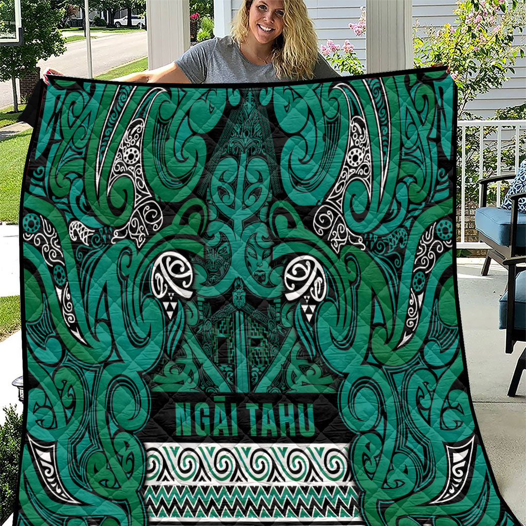 Aotearoa Iwi Ngai Tahu Quilt Maori Wharenui House Tribal Pattern LT9 Turquoise - Polynesian Pride