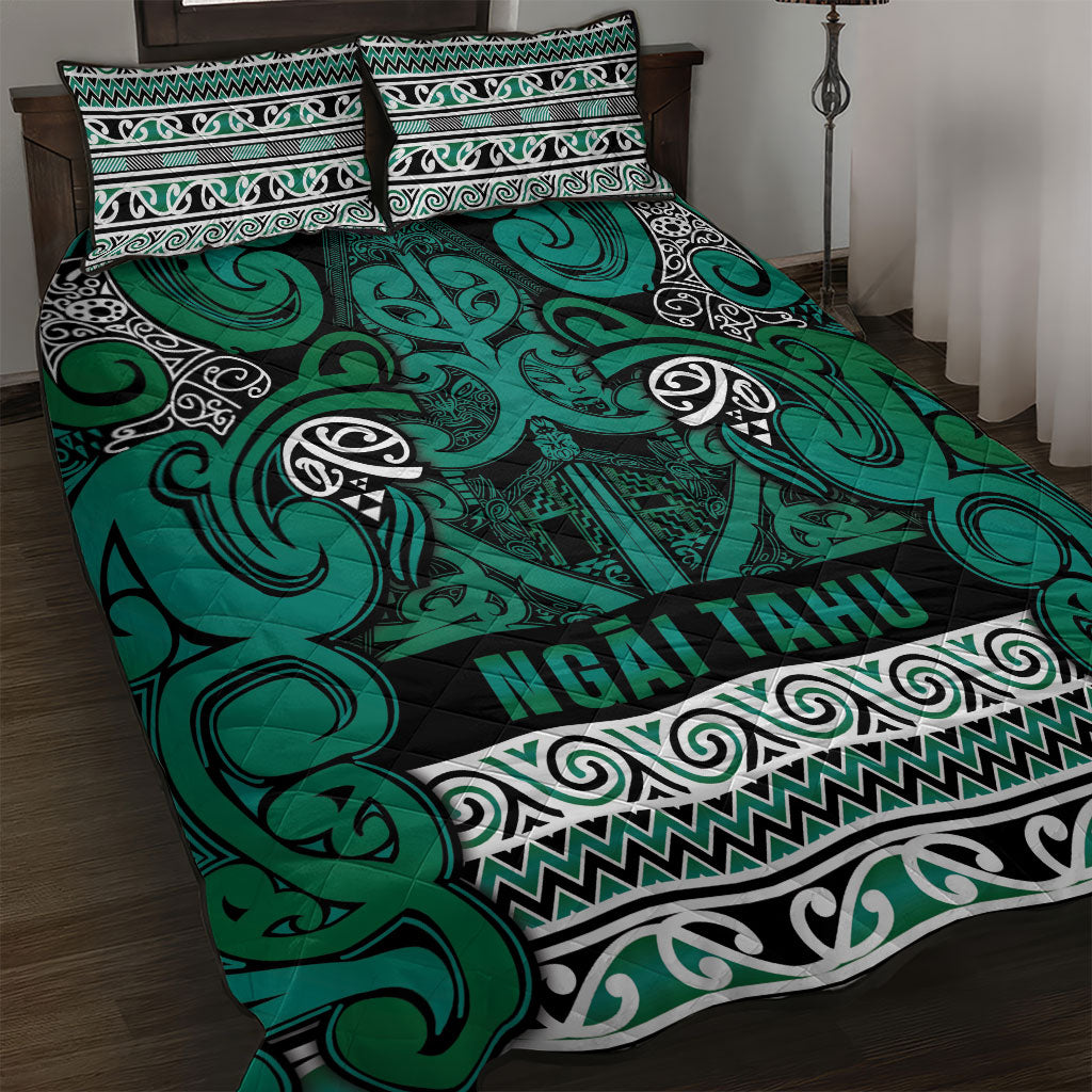 Aotearoa Iwi Ngai Tahu Quilt Bed Set Maori Wharenui House Tribal Pattern LT9 Turquoise - Polynesian Pride