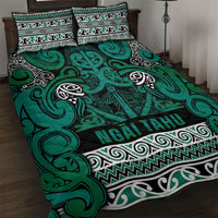 Aotearoa Iwi Ngai Tahu Quilt Bed Set Maori Wharenui House Tribal Pattern LT9 Turquoise - Polynesian Pride