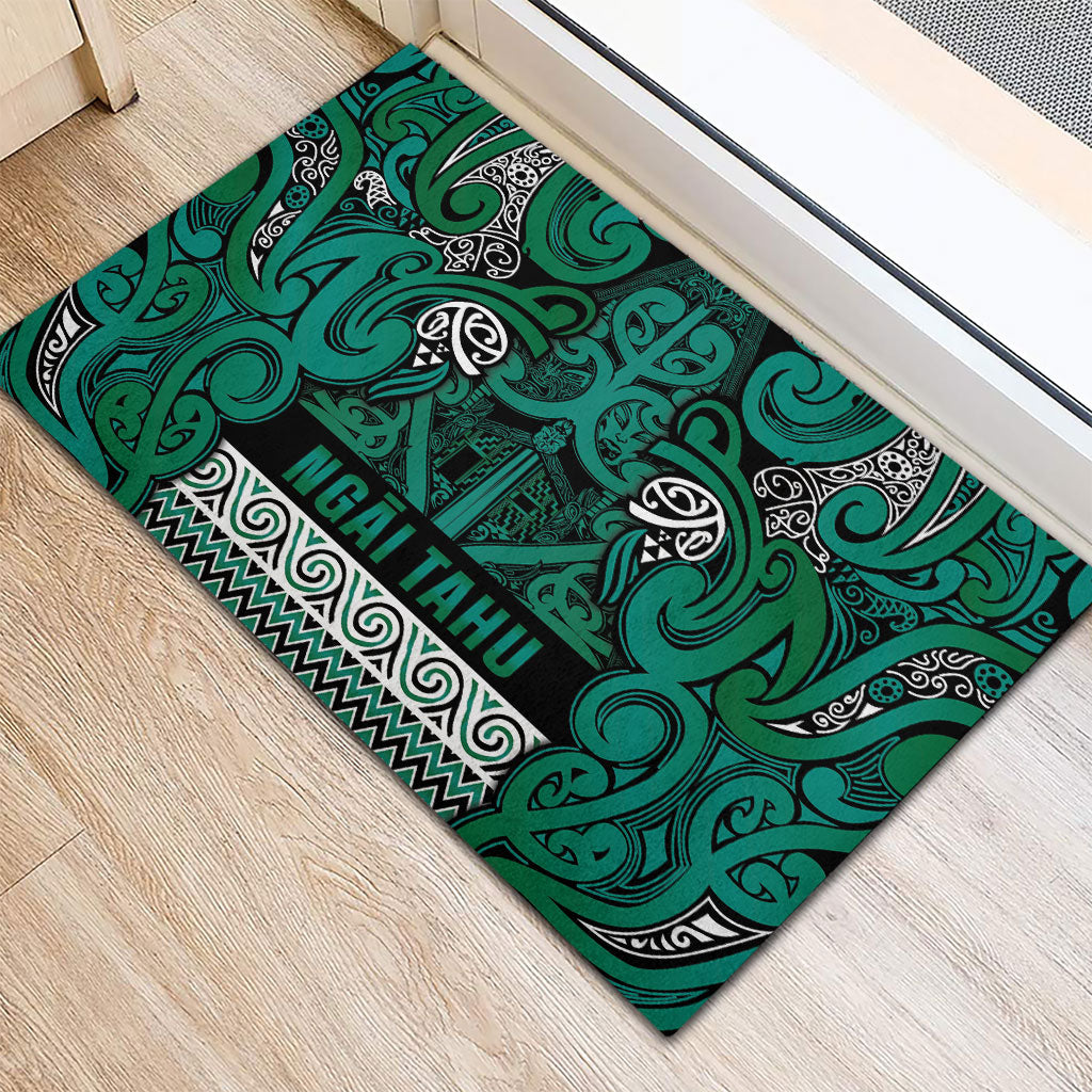 Aotearoa Iwi Ngai Tahu Rubber Doormat Maori Wharenui House Tribal Pattern LT9 - Polynesian Pride