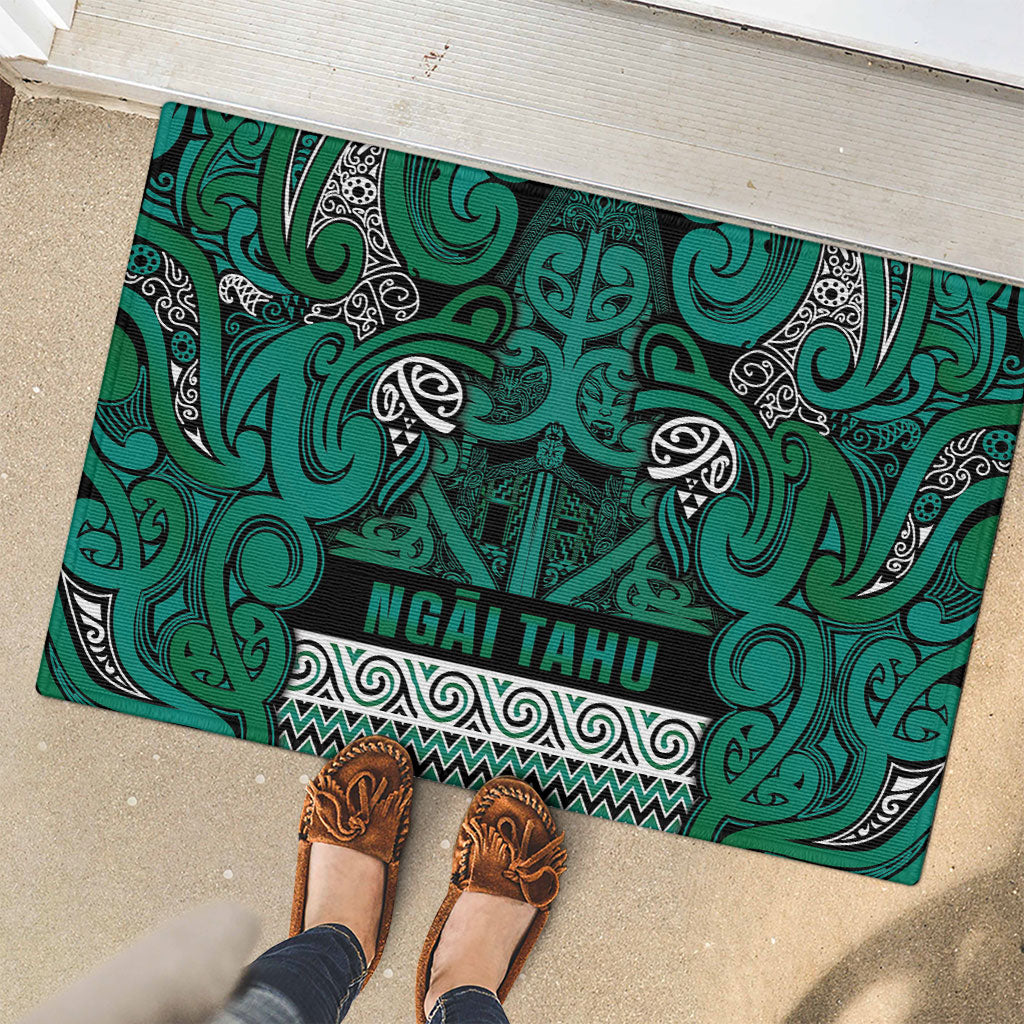 Aotearoa Iwi Ngai Tahu Rubber Doormat Maori Wharenui House Tribal Pattern LT9 - Polynesian Pride