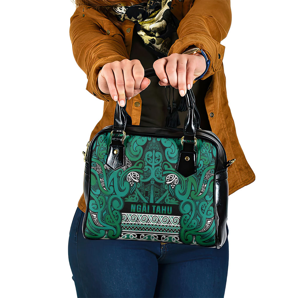 Aotearoa Iwi Ngai Tahu Shoulder Handbag Maori Wharenui House Tribal Pattern LT9 One Size Turquoise - Polynesian Pride