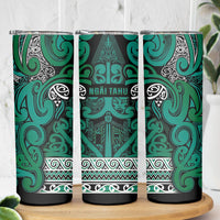 Aotearoa Iwi Ngai Tahu Skinny Tumbler Maori Wharenui House Tribal Pattern LT9 - Polynesian Pride