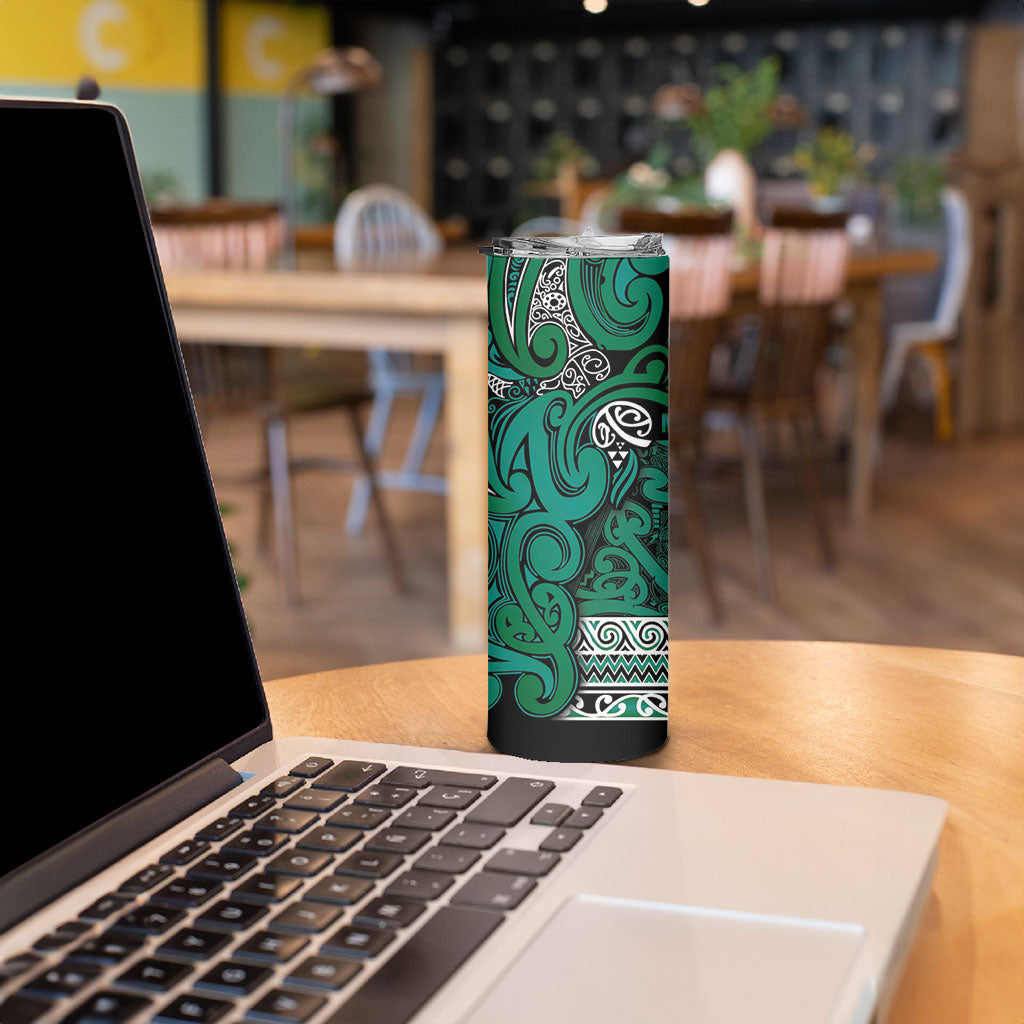 Aotearoa Iwi Ngai Tahu Skinny Tumbler Maori Wharenui House Tribal Pattern LT9 - Polynesian Pride