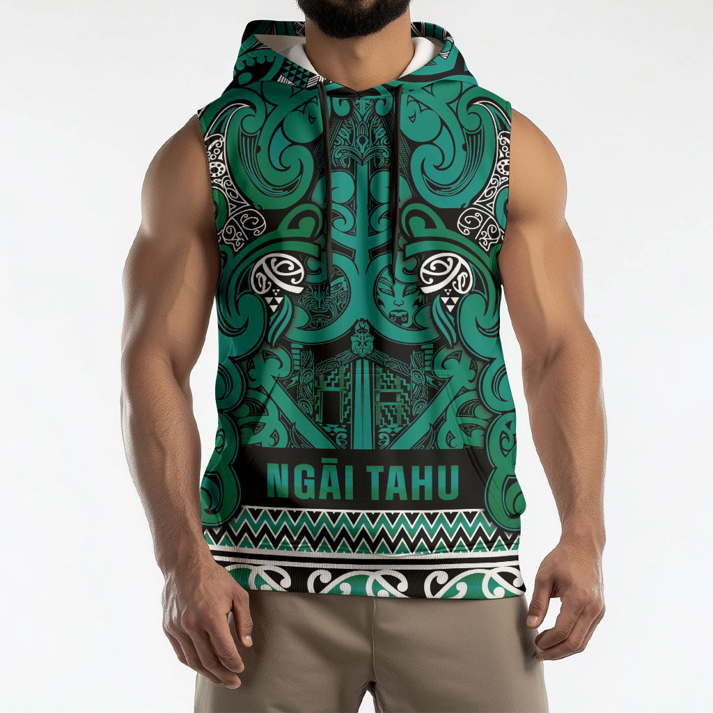 Aotearoa Iwi Ngai Tahu Sleeveless Hoodie Maori Wharenui House Tribal Pattern LT9 - Polynesian Pride