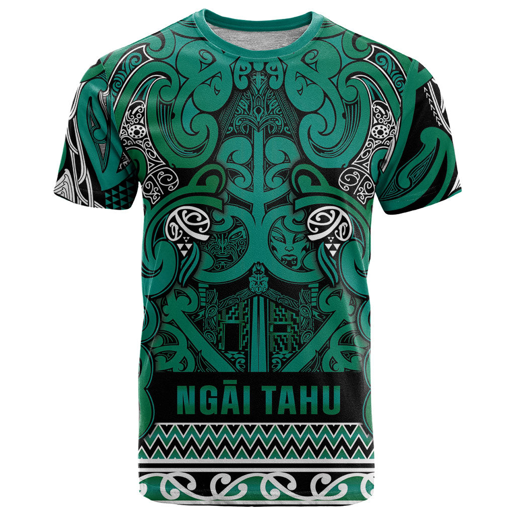 Aotearoa Iwi Ngai Tahu T Shirt Maori Wharenui House Tribal Pattern LT9 Turquoise - Polynesian Pride