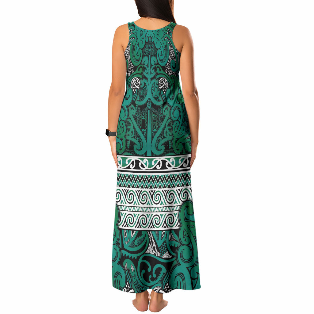 Aotearoa Iwi Ngai Tahu Tank Maxi Dress Maori Wharenui House Tribal Pattern LT9 - Polynesian Pride