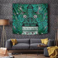 Aotearoa Iwi Ngai Tahu Tapestry Maori Wharenui House Tribal Pattern LT9 Turquoise - Polynesian Pride