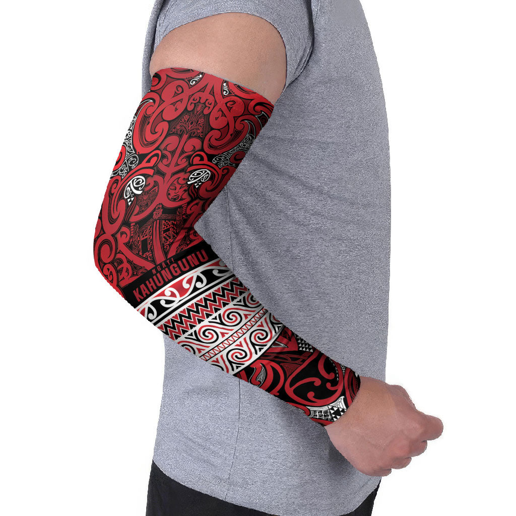 Aotearoa Iwi Ngati Kahungunu Arm Sleeves Maori Wharenui House Tribal Pattern LT9 - Polynesian Pride