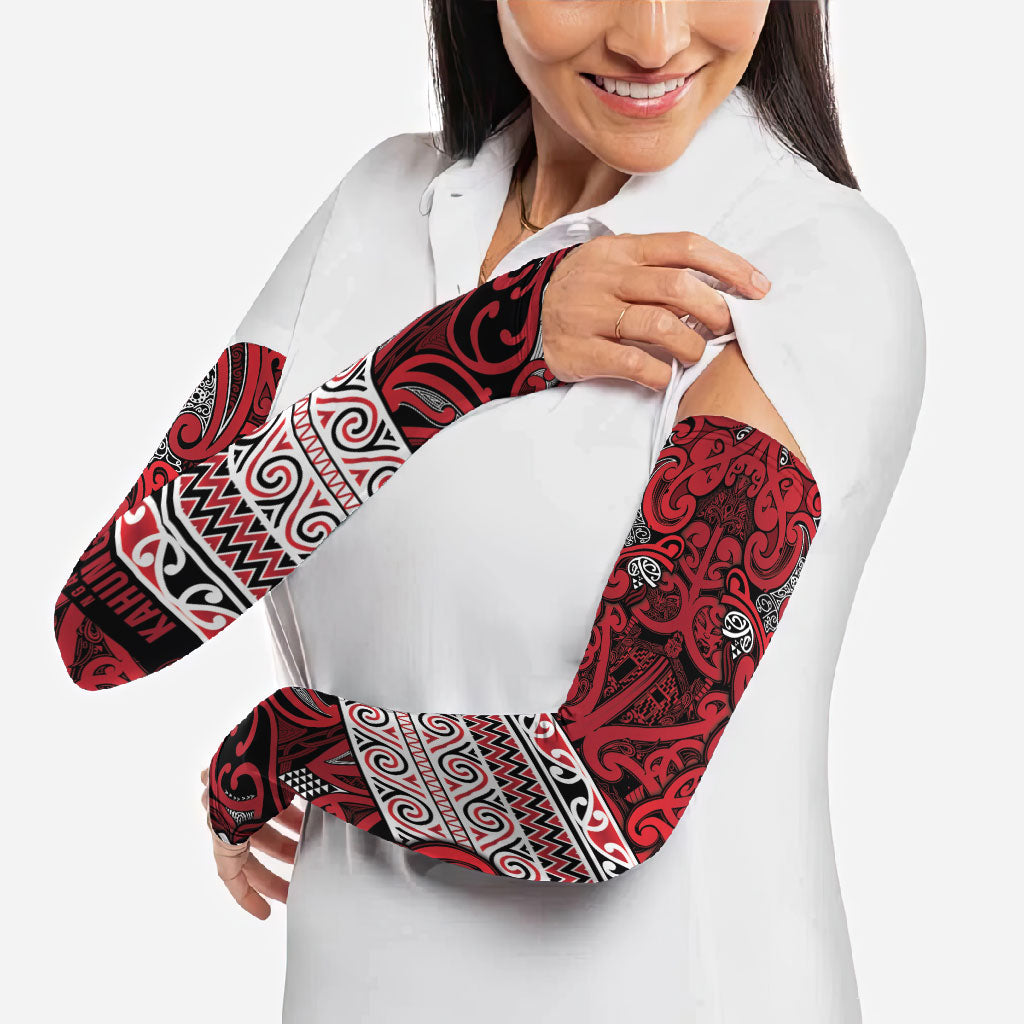 Aotearoa Iwi Ngati Kahungunu Arm Sleeves Maori Wharenui House Tribal Pattern LT9 - Polynesian Pride