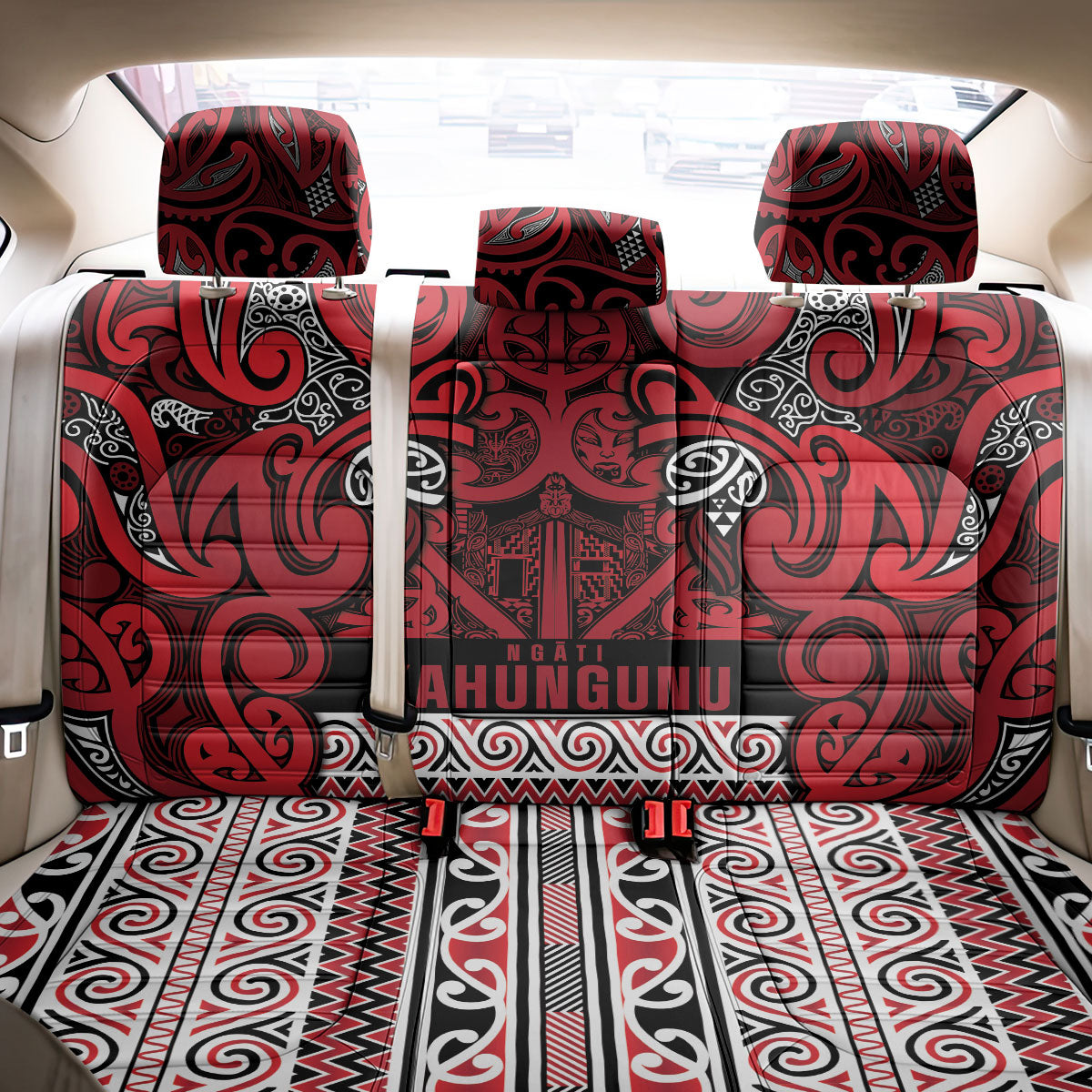 Aotearoa Iwi Ngati Kahungunu Back Car Seat Cover Maori Wharenui House Tribal Pattern LT9 - Polynesian Pride