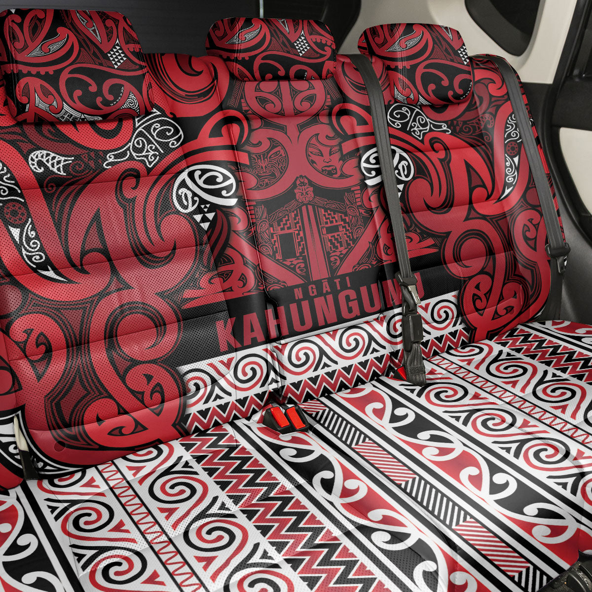 Aotearoa Iwi Ngati Kahungunu Back Car Seat Cover Maori Wharenui House Tribal Pattern LT9 - Polynesian Pride