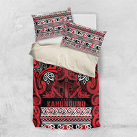 Aotearoa Iwi Ngati Kahungunu Bedding Set Maori Wharenui House Tribal Pattern LT9 US Twin 172cm x 218cm Dark red - Polynesian Pride