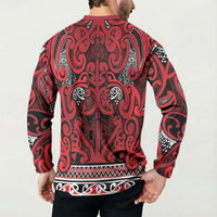 Aotearoa Iwi Ngati Kahungunu Button Sweatshirt Maori Wharenui House Tribal Pattern LT9 - Polynesian Pride