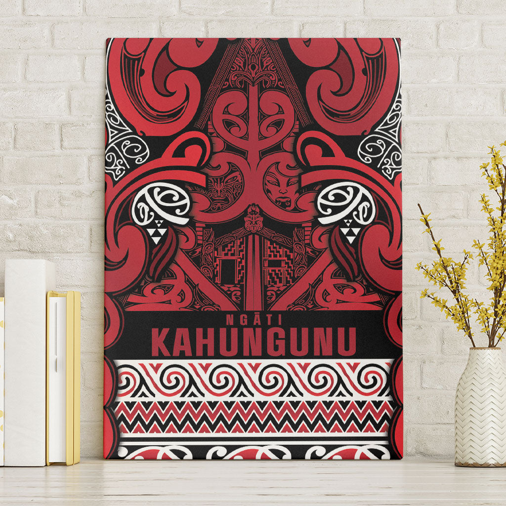 Aotearoa Iwi Ngati Kahungunu Canvas Wall Art Maori Wharenui House Tribal Pattern LT9 Without Frame Dark red - Polynesian Pride
