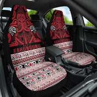 Aotearoa Iwi Ngati Kahungunu Car Seat Cover Maori Wharenui House Tribal Pattern LT9 One Size Dark red - Polynesian Pride