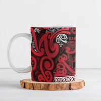 Aotearoa Iwi Ngati Kahungunu Ceramic Mug Maori Wharenui House Tribal Pattern LT9 Dark red - Polynesian Pride