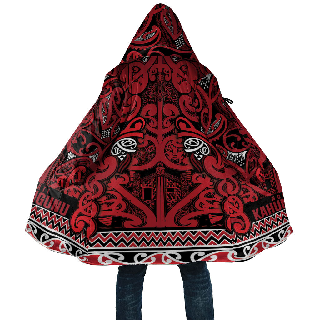 Aotearoa Iwi Ngati Kahungunu Cloak Maori Wharenui House Tribal Pattern LT9 Unisex Dark red - Polynesian Pride
