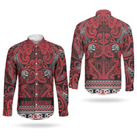 Aotearoa Iwi Ngati Kahungunu Couples Matching Off Shoulder Short Dress and Long Sleeve Button Shirt Maori Wharenui House Tribal Pattern LT9 - Polynesian Pride