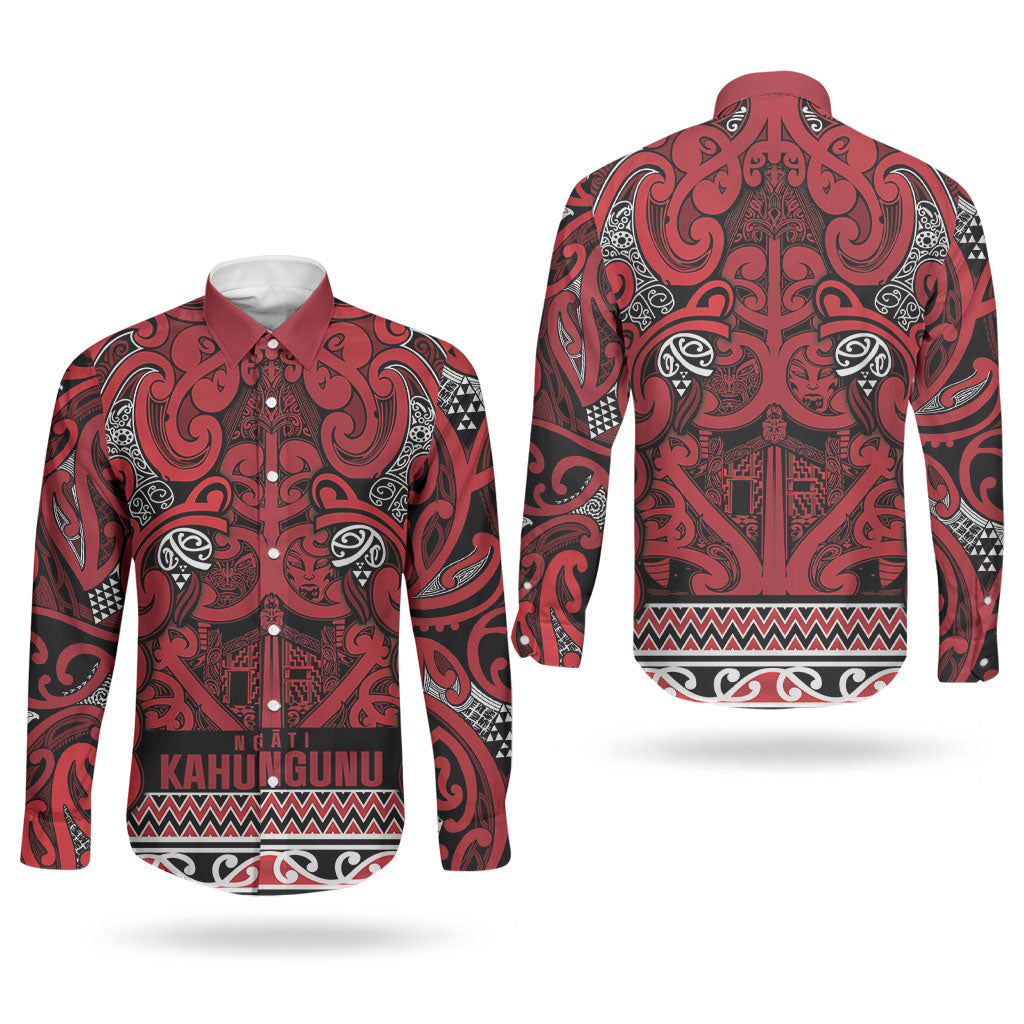 Aotearoa Iwi Ngati Kahungunu Couples Matching Summer Maxi Dress and Long Sleeve Button Shirt Maori Wharenui House Tribal Pattern LT9 - Polynesian Pride