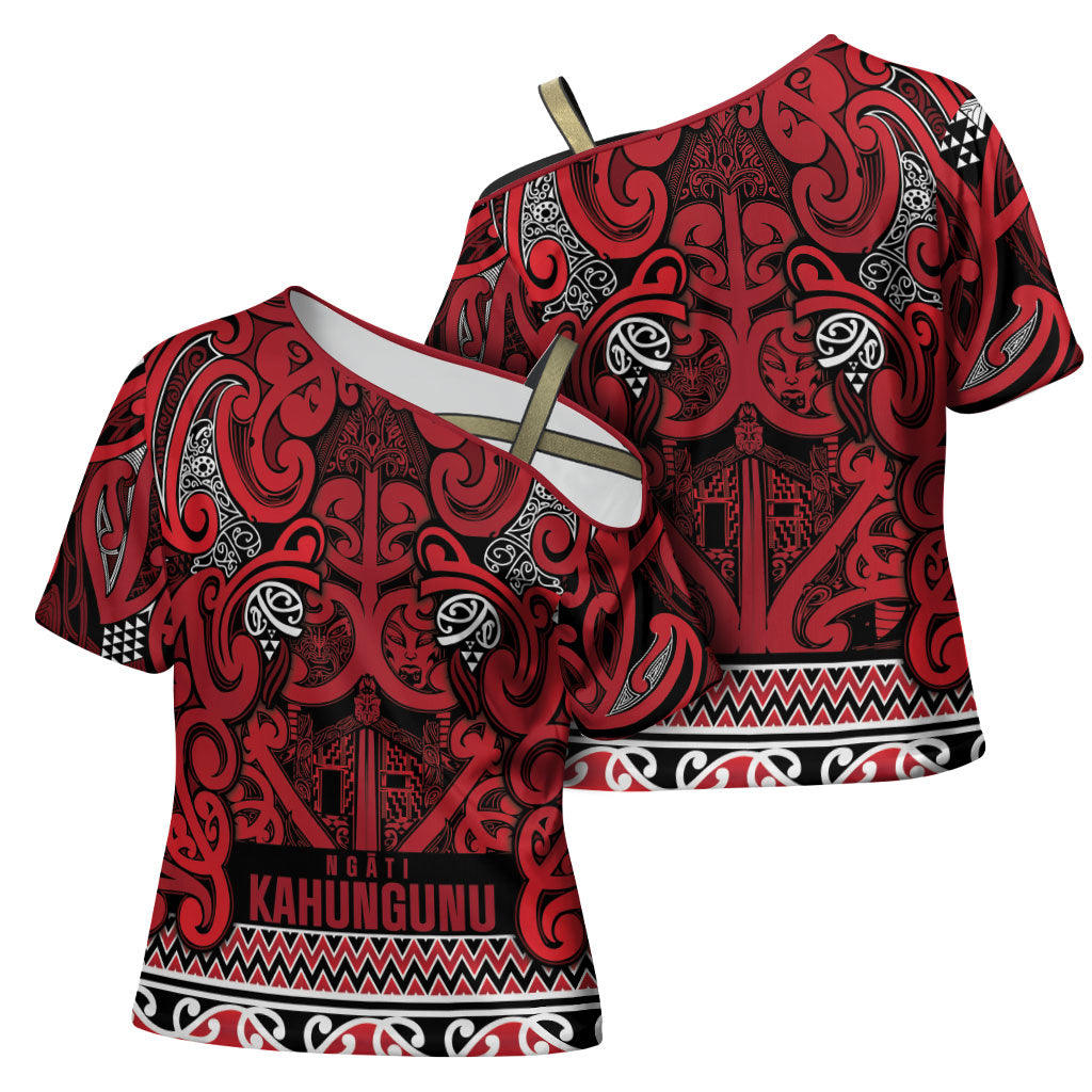 Aotearoa Iwi Ngati Kahungunu Cross Shoulder Shirt Maori Wharenui House Tribal Pattern LT9 - Polynesian Pride