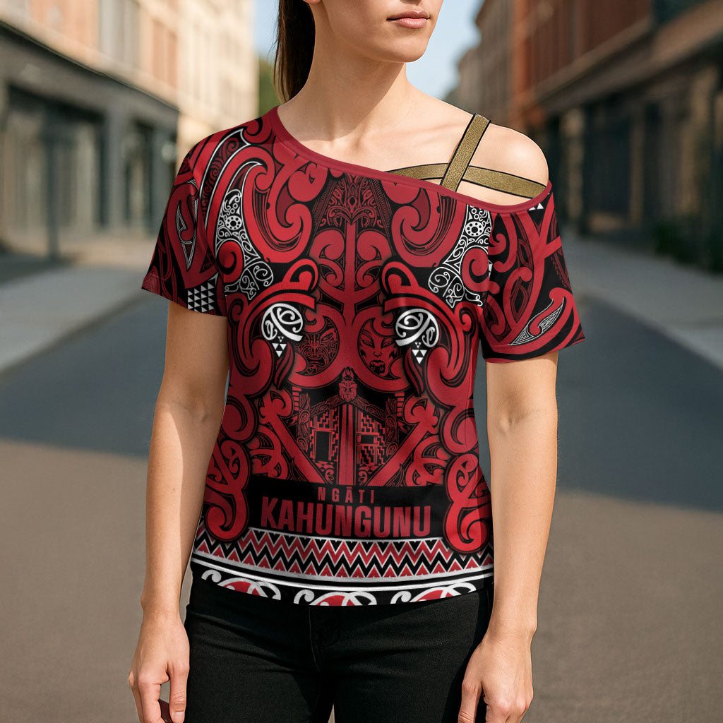 Aotearoa Iwi Ngati Kahungunu Cross Shoulder Shirt Maori Wharenui House Tribal Pattern LT9 - Polynesian Pride