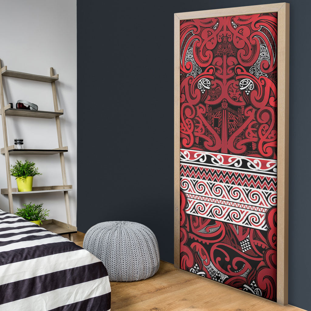 Aotearoa Iwi Ngati Kahungunu Door Cover Maori Wharenui House Tribal Pattern LT9 - Polynesian Pride