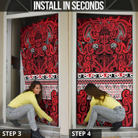 Aotearoa Iwi Ngati Kahungunu Door Cover Maori Wharenui House Tribal Pattern LT9 - Polynesian Pride