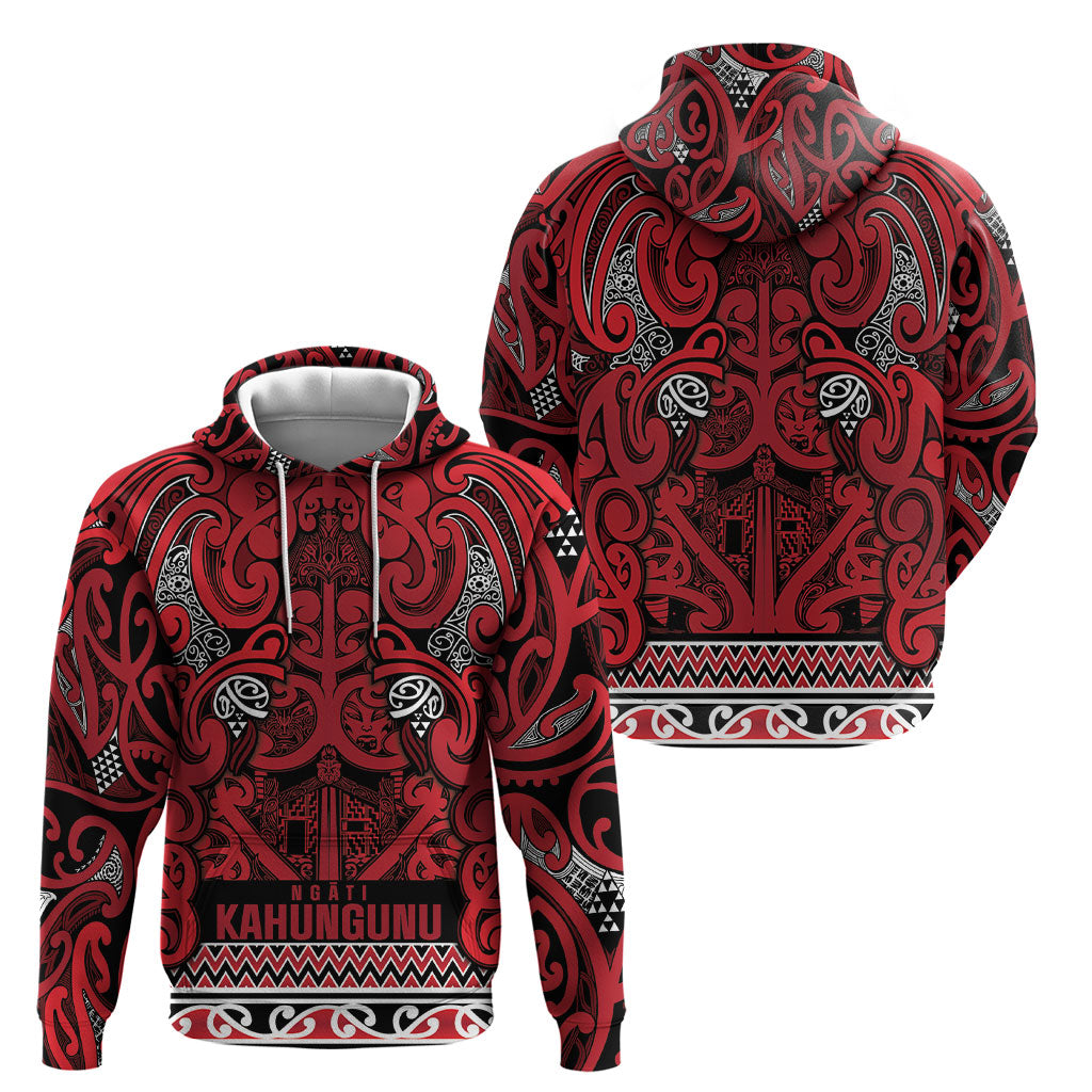 Aotearoa Iwi Ngati Kahungunu Hoodie Maori Wharenui House Tribal Pattern LT9 - Polynesian Pride