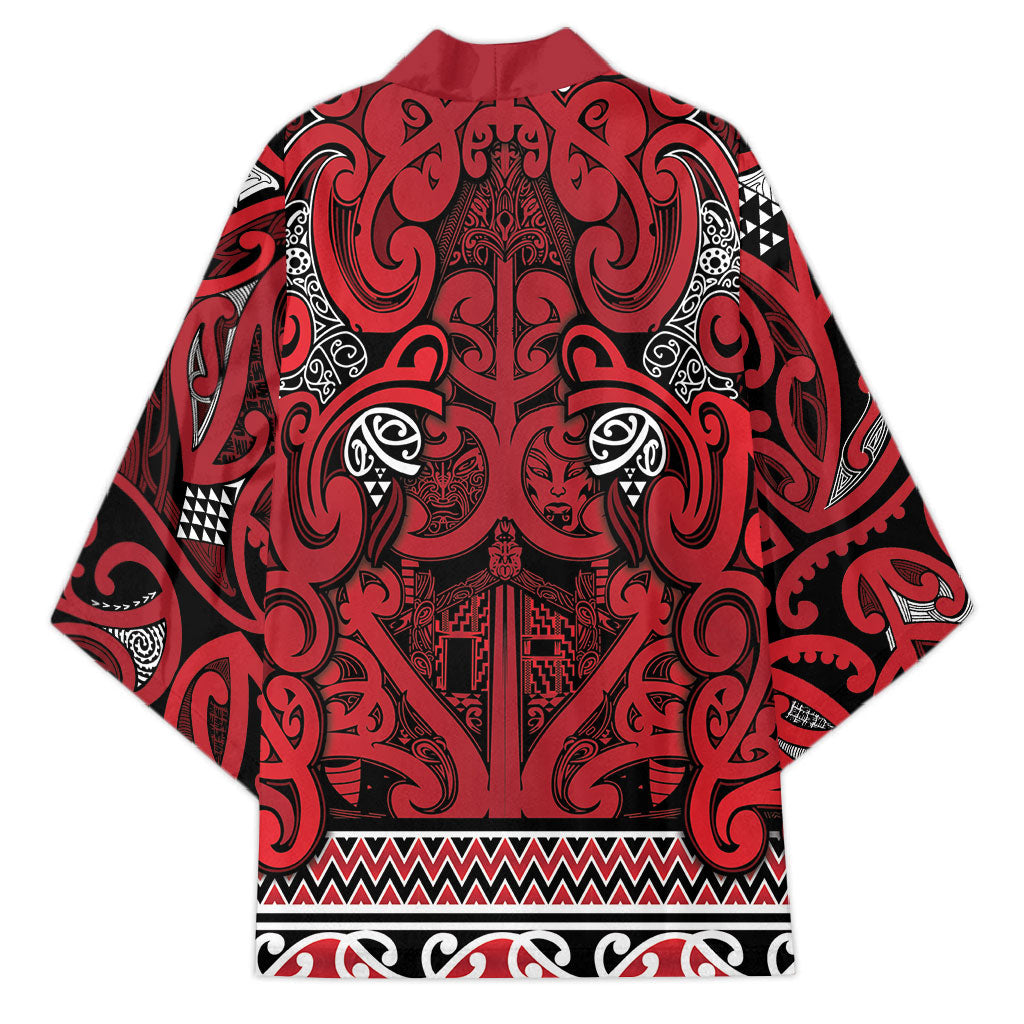 Aotearoa Iwi Ngati Kahungunu Kimono Maori Wharenui House Tribal Pattern LT9 - Polynesian Pride