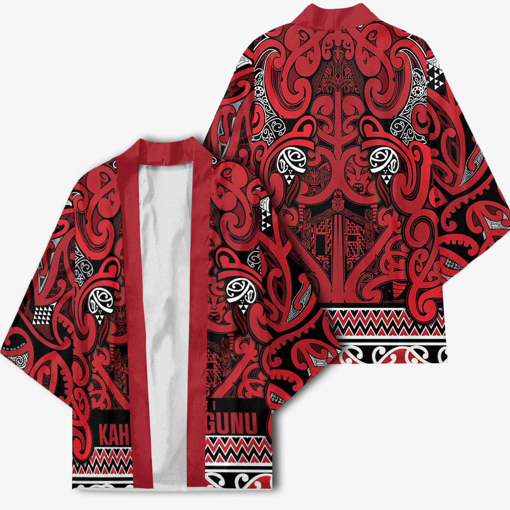 Aotearoa Iwi Ngati Kahungunu Kimono Maori Wharenui House Tribal Pattern LT9 - Polynesian Pride