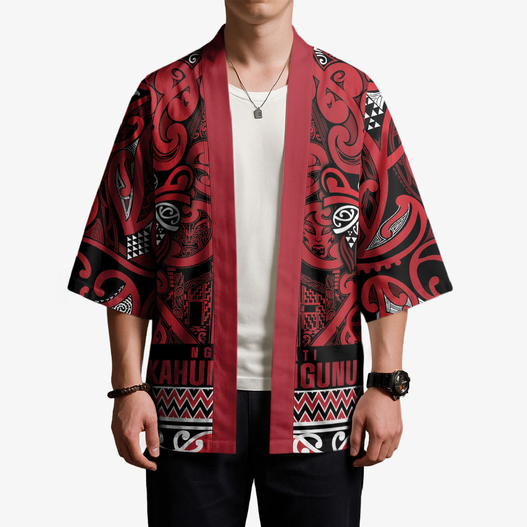 Aotearoa Iwi Ngati Kahungunu Kimono Maori Wharenui House Tribal Pattern LT9 - Polynesian Pride