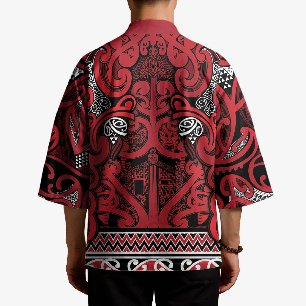 Aotearoa Iwi Ngati Kahungunu Kimono Maori Wharenui House Tribal Pattern LT9 - Polynesian Pride