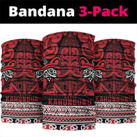 Aotearoa Iwi Ngati Kahungunu Neck Gaiter Maori Wharenui House Tribal Pattern LT9 package One Size: 25*50cm Dark red - Polynesian Pride
